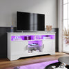 High Gloss 2 Door TV Unit Cabinet 135cm White TV Stand Sideboard Entertainment