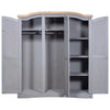 Wardrobe Mexican Pine Corona Range 3 Doors Grey vidaXL