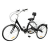 Adult Tricycle Folding Trike Bicycle 3-Wheel Bike 7-Speed Tricycle W/ Basket