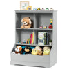 Toy Storage Organizer Childrens Multi-Functional Bookcase Toy Storage Bin-Grey