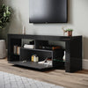 Modern High Gloss 140cm LED TV Stand Cabinet Unit Black Stroage Drawer Sideboard