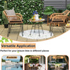 3Pcs Outdoor Garden PE Rattan Conversation Furniture Bistro Table Chairs Set