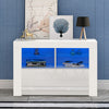 Modern 100cm TV Unit Cabinet Stand Matt Body & High Gloss Door with LED Lights
