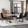 Dining Table and Chairs Set 4 Marble Effects Kitchen Table Chairs w/ Metal Legs
