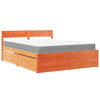 Bed with Drawers and Wax Brown 160x200 Solid Wood Pine G1Y2