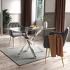 Rectangular Clear Table with Tempered Glass Top & Chrome Legs Dining Living Room