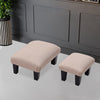 Small Footstool Ottomans Rectangular Footrest Linen Upholstered Stool Seat Chair