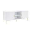 Dusk Evie Matte Warm White & Gold Effect TV Stand RRP £499
