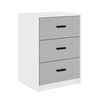3 Drawer Wooden Bedroom Bedside Cabinet Furniture Storage Nightstand Side Table