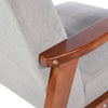 Modern Grey 2 Seater Sofa Armchair Small Loveseat Couch Settee Walnut Wood Frame