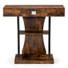 T-Shaped Console Table Wooden Foyer Table Couch Table W/ Drawer Entryway Table