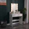 White Dressing Table Mirror with Lights Drawer Makeup Vanity Set Desk +2 Drawers