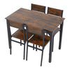 Modern Dining Table & Chairs Set 4 Seater Metal Frame Home Kitchen Furniture Set