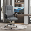 Vinsetto Linen Office Chair 360° Swivel High Back Wide Adjustable Seat Grey