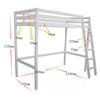 White Kids Bunk Bed Sleeper with Ladder 3FT Single Bed Frame Wooden Cabin Bed