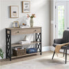 Console Sofa Table with 2 Open Shelves & Drawer Hallway Table Grey Retro Style