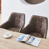 2xSwivel Dining Chairs Faux Leather Padded Seat Dining room Modern Brown