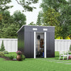 Galvanised Metal Garden Storage Shed Apex Pent Roof Window Frame Shed Anthracite