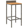 9 Piece Garden Bar Set Grey Poly Rattan & Solid Wood Acacia