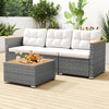 3-Seat Patio Couch Sofa PE Rattan Wicker Outdoor Loveseat Furniture Set