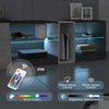 Mondeer LED TV Cabinet TV Stand 140cm with 5 Open Compartments 1 Door RGB Lights