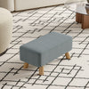Linen Upholstered Shoes Bench Footrest Foot Stool Ottoman Seat with 4 Wood Legs