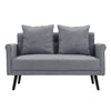 Scandinavian Double Seat Sofa Loveseat Settee Couch Grey Linen Wooden Legs Soft