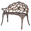 38.5"Cast Aluminium Park Leisure Rose Chair Outdoor Courtyard Garden Patio Bench