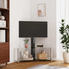 SVV Corner TV Stand 2-Tiers for 32-70 Inch Black and Silver