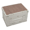 60L Collapsible Car Boot Storage Box With 3 Door Open & Wooden Board Table Tray
