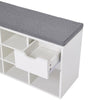 Wood Shoe Bench Hallway Shelves Rack with Cushion Storage Bench with Padded Seat