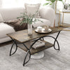 Modern Coffee Table 2-Tier Faux Marble Accent Table Snack End Table Living Room