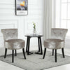 Soft Dressing Table Chair Vanity Makeup Stool Dining Seat Pouffe with Wood Legs
