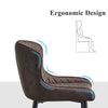 2 Pcs Faux Leather Bar Stools Diamond Seat Dining Room Chairs Metal Legs