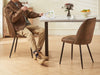 Set of 2,4,6 Velvet Suede Dining Chairs Upholstered seat Ergnomic with Metal Leg