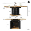Telescopic Dining Table (110-140×80cm), Extendable Kitchen Table for 4-6 People