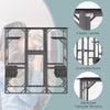 Large Wooden Cat House Kitten Cage Enclosure Walk-in Cat Kennel with 7 Platforms