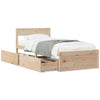 Bed Frame with Drawers 90x200 Solid Wood Pine T2L2