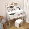 LARGE DRESSING TABLE WITH MIRROR DRAWERS STOOL VANITY SET BEDROOM MAKEUP TABLE