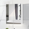 White Bathroom Cabinet Mirrored Surface 2 Doors 3 Shelves Wall Mounted Storage