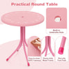 Indoor/Outdoor Collapsible Toddler Activity Table with 2 Folding Chairs-Pink