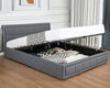 4ft6 Double Ottoman Bed Frame, Upholstered Gas Lift Up Storage Bed with End Open