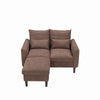 2 Seater faux leather/Linen Fabric Love Seat Sofa Armchair with Footstool Couch