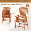 All-Weather HDPE Outdoor Dining Chair w/Slatted Seat-Brown