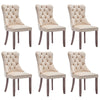 6 Pcs Velvet Dining Chairs High Back Wooden Legs for Home Dining Room Kitchen