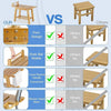 Durable Bamboo Shower Bench Spa Stool Seat Chair 2-Tier Storage Shelf Waterproof
