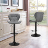 Set of 2 Swivel Barstools Grey PU Leather Bar Chairs Kitchen Pub Counter Stools
