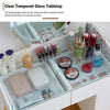 LED Mirror Dressing Table Vanity Make up Desk with 5 Drawers and Stool