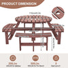 8 Seater Wooden Round Picnic Table and Bench Set Garden Furniture Set Outdoor