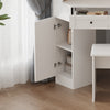 Corner Dressing Table LED Mirrors&Doors&Drawers Storage Makeup Desk Stool White